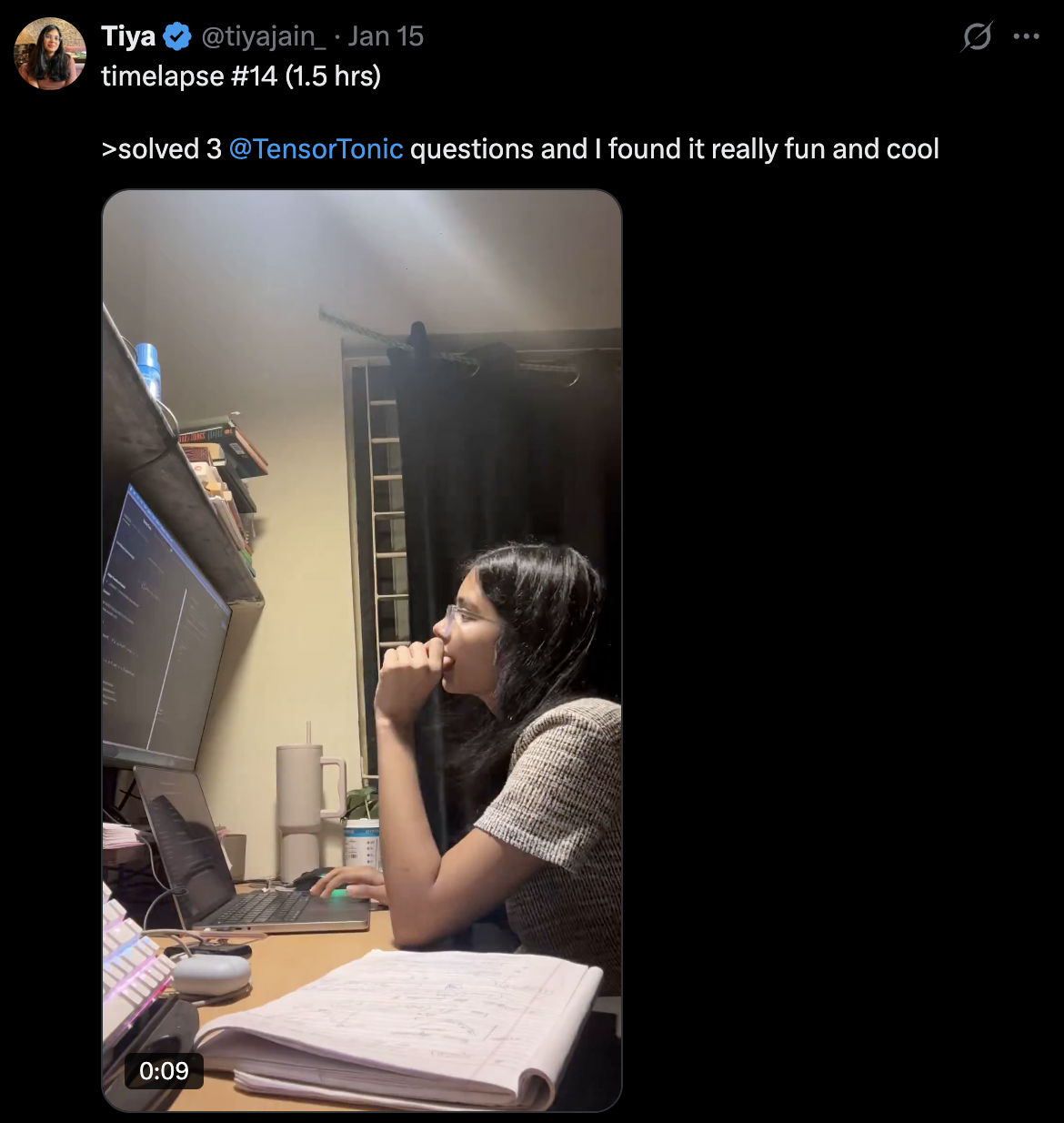 Tiya on X: solved 3 TensorTonic questions and found it really fun and cool